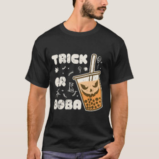 Camiseta Bonita Boba Bubble Tea Scary Halloween Pumpkin Spi
