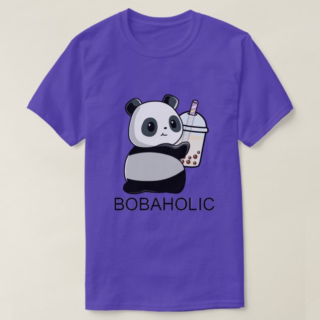 Camiseta Bonita Bobaholic Panda ama Boba (Frente do Design)