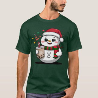 Camiseta Bonita bonitinha de Natal com Boba Tea - Adorável