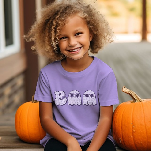 Camiseta Bonita Boo Ghost Halloween Girls (Criador carregado)