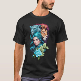 Camiseta Bonita cabeça de mulher com olhos expressivos