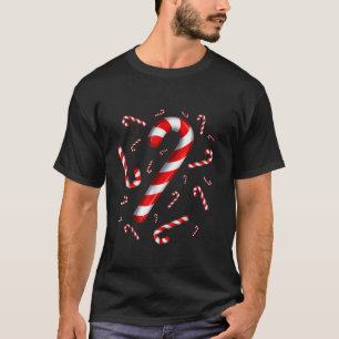 Camiseta Bonita Candy Cane Crew Engraçado Amigo Da Família 