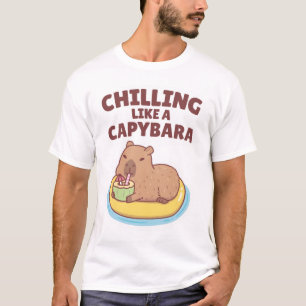 Camiseta Bonita Capybara Numa Piscina A Refrigeração Como U