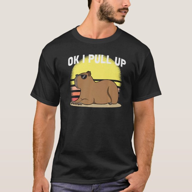 Camiseta Bonita Capybara Ok Eu Levanto Capybara Meme (Frente)