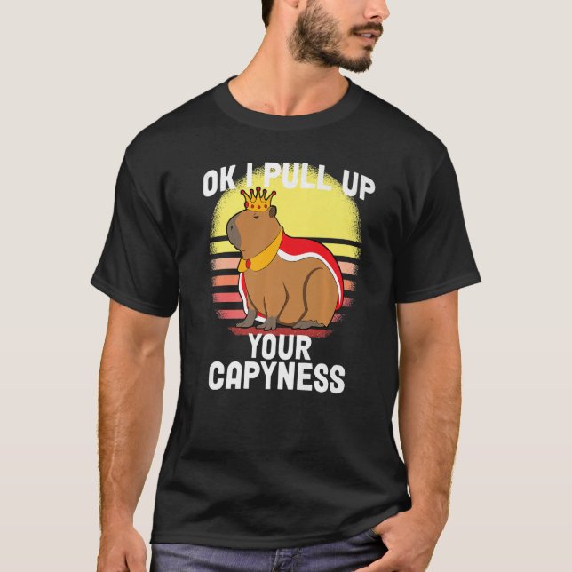 Camiseta Bonita Capybara Ok Eu Levanto Capybara Memória Ret (Frente)