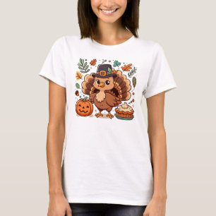 Camiseta Bonita Cartoon, peru e abóbora