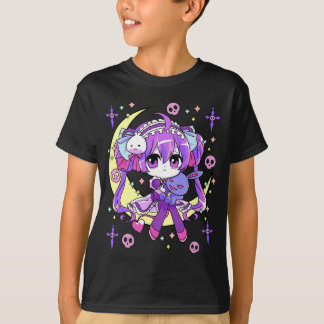 Camiseta Bonita Chibi Kawaii Animes Gótico Pastel para