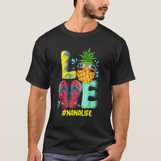 Camiseta Bonita Chinelos De Vida Da Nana Hippie Pineapple S (Frente)