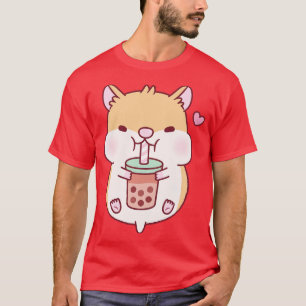 Camiseta Bonita Chubby Hamster ama Chá de Bolha