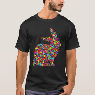 Camiseta Bonita Colorida Páscoa Coelhinha Homens Crianças
