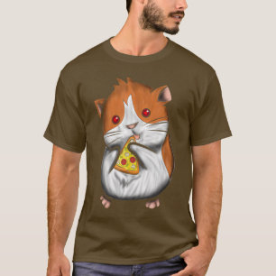 Camiseta Bonita Comida Rápida de Hamster de Pizza de Porco