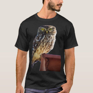 Camiseta Bonita Coruja-Casca Bonita Estrelando Com Amarelo