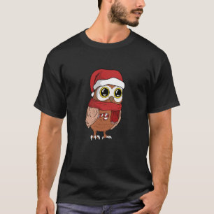 Camiseta Bonita coruja Papai noel presente de Natal com doc