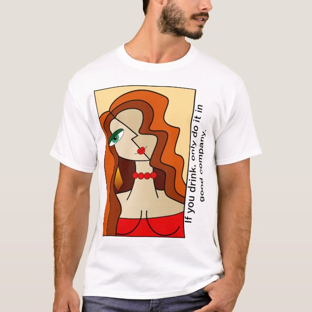 Camiseta Bonita Cubismo Das Mulheres Ruivas (Frente)
