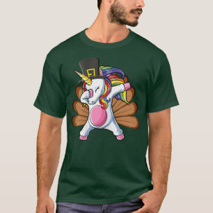 Camiseta Bonita Dabbing Unicorn Turquia dança Engraçada Tha