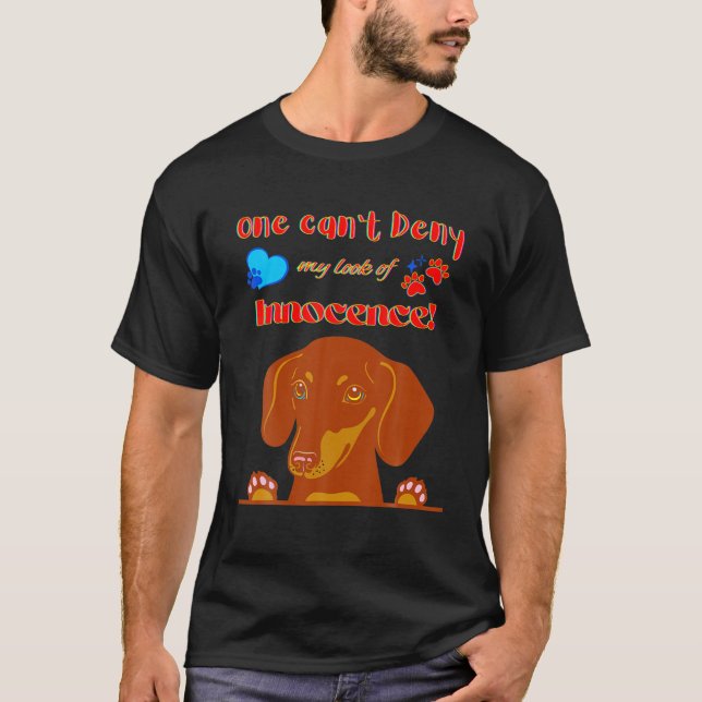 CAMISETA BONITA DACHSHUND OFERECE ENGRAÇADO SENHOR CACHORRO (Frente)