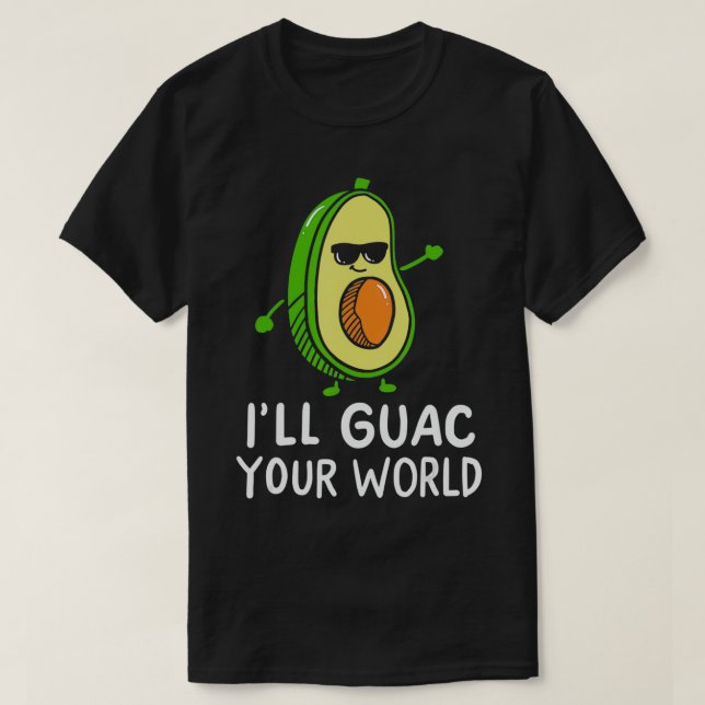 Camiseta Bonita dança Avocado Vegan Comida Gráfico Guac Voc (Frente do Design)