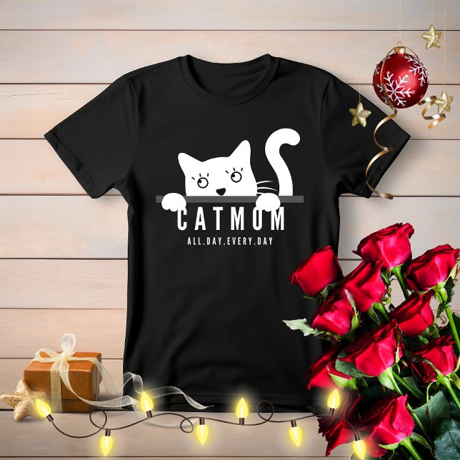 Camiseta Bonita design mulher branca amante branco de gatos (Criador carregado)
