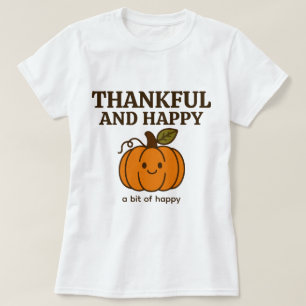 Camiseta Bonita doodle de Abóbora de outono "Graças e Feliz