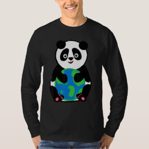 Camiseta Bonita e Adorável Panda Terra Fita Fita Animal