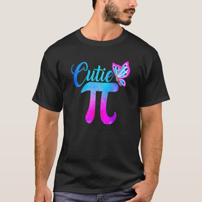 Camiseta Bonita e Engraçada Borboleta de Pie Math Pi Adoráv (Frente)