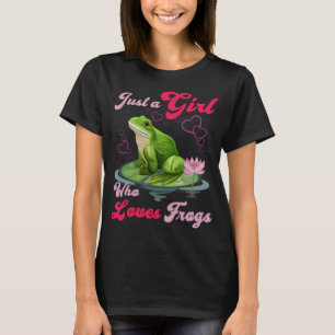 Camiseta Bonita e Engraçada É só uma garota que ama Sapos m