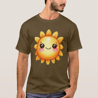 Camiseta Bonita e feliz sorriso aquarela girassol sol