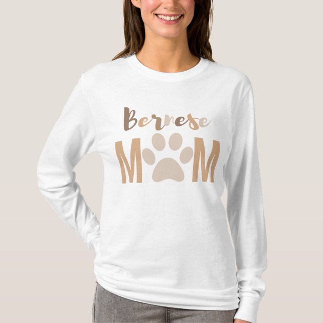 Camiseta Bonita e Minimalista Cachorro Bernês Mãe (Frente)