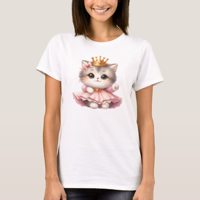 Camiseta Bonita e pequena Princesa Kitten (Frente)