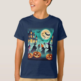 Camiseta Bonita e Spooky: Mágica Halloween para Crianças
