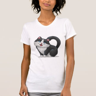 Camiseta Bonita Engraçada Forma Cardíaca Do Pão De Gato