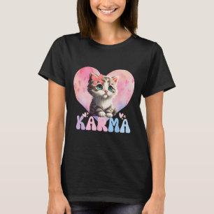 Camiseta Bonita Engraçada Gato Povoado Formas Cardíacas Hom