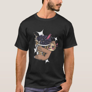 Camiseta Bonita Engraçada Kawaii Sloth Hugging Bble Anime T