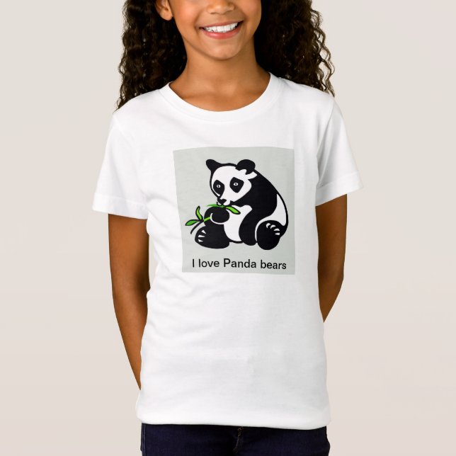 Camiseta Bonita - Eu adoro Ursos de Panda - Vida Selvagem - (Frente)