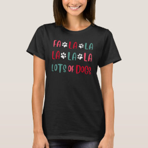 Camiseta Bonita Fa la muitos cães de Natal Cachorro Amor Na