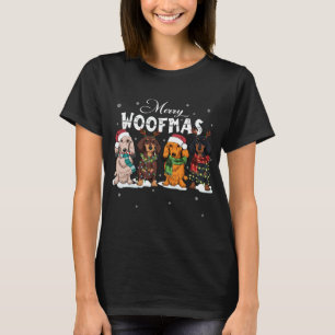 Camiseta Bonita Feliz Woofmas Dachshund Christmas Dog Reind