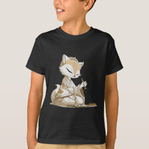 Camiseta Bonita Figurinha De Kitsune Do Japão Para Amantes 
