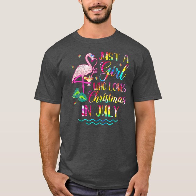 Camiseta Bonita Flamingo Engraçada Apenas Uma Menina Que Am (Frente)