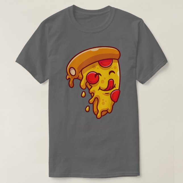Camiseta Bonita Funny Kawaii Pepperoni Pizza Anime Mang (Frente do Design)