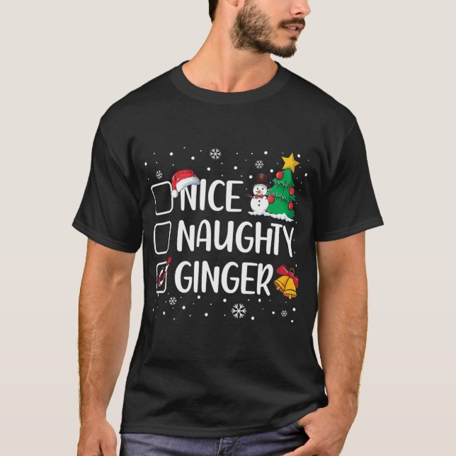 Camiseta Bonita Ginger de Natal Pajama Candy Cane (Frente)