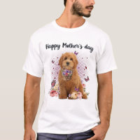 Bonita Goldendoodle Mãe Flor Dia de as mães Feliz