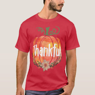 Camiseta Bonita gratidão Queda de abóbora no outono