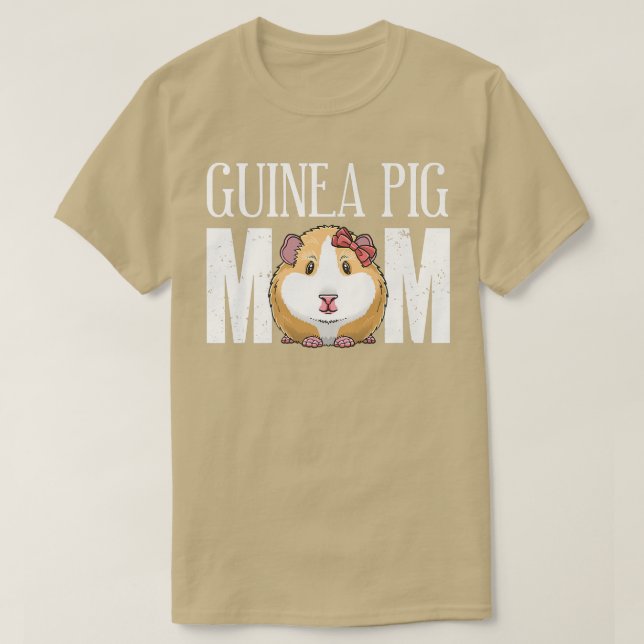 Camiseta Bonita Guiné Porco Mãe Engraçado Cavy Pet Amantes  (Frente do Design)