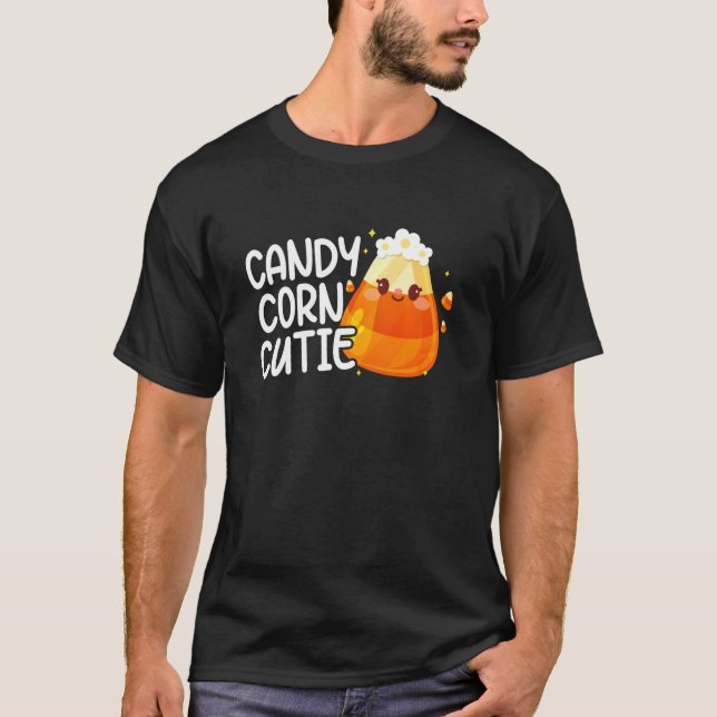 Camiseta Bonita Halloween Candy Corn Cutils Garotas Meninos (Frente)