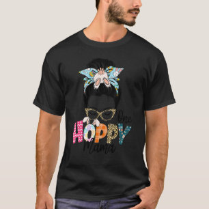 Camiseta Bonita Hoppy Mama Messy Bun Bunny Páscoa Dia 202