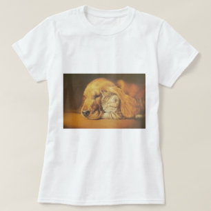 Camiseta Bonita Impressão de Arte de Cachorro e Gato Incrív