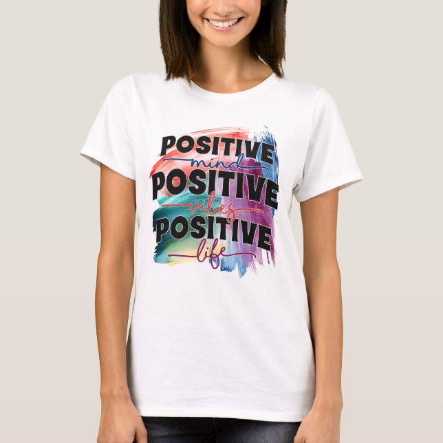 Camiseta Bonita inspiração positiva da arte das palavras (Frente)