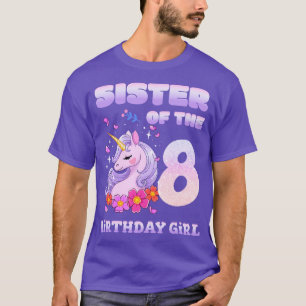 Camiseta Bonita Irmã Do Unicórnio Da 8ª Rapariga De Anivers