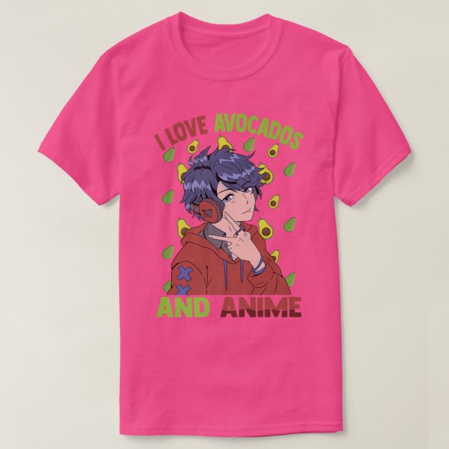 Camiseta Bonita Kawaii Adora Avocados E Cara AnimeOtaku (Frente do Design)