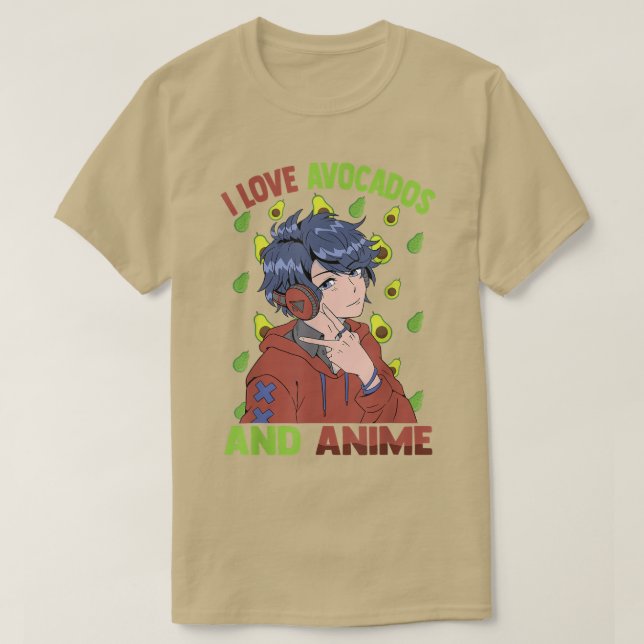 Camiseta Bonita Kawaii Adora Avocados E Cara AnimeOtaku (Frente do Design)